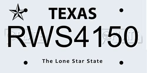RWS4150 Texas License Plate