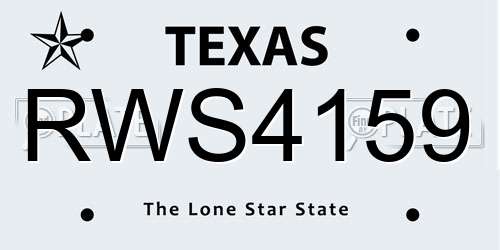 RWS4159 Texas License Plate