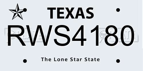 RWS4180 Texas License Plate