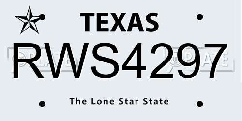 RWS4297 Texas License Plate