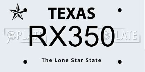 RX350 Texas License Plate