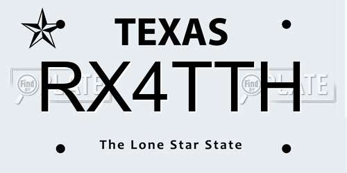 RX4TTH Texas License Plate