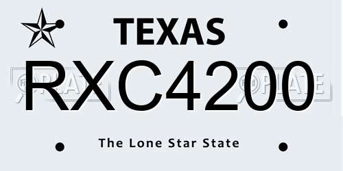 RXC4200 Texas License Plate