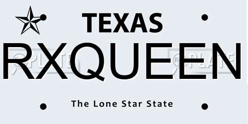 RXQUEEN Texas License Plate