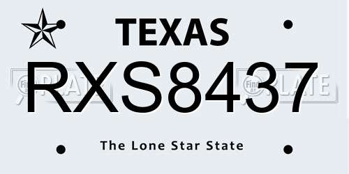 RXS8437 Texas License Plate
