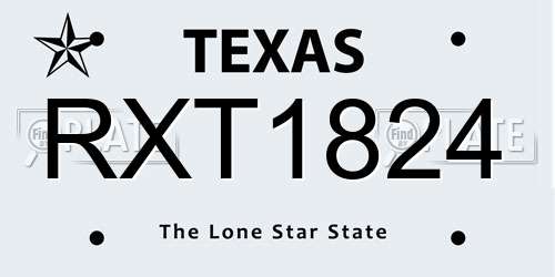 RXT1824 Texas License Plate