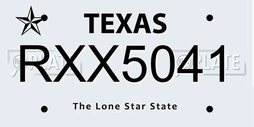 RXX5041 Texas License Plate