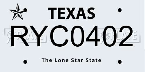 RYC0402 Texas License Plate