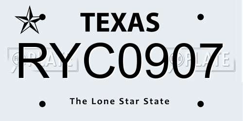 RYC0907 Texas License Plate