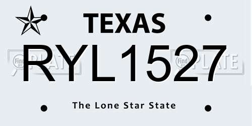 RYL1527 Texas License Plate