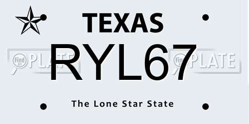 RYL67 Texas License Plate