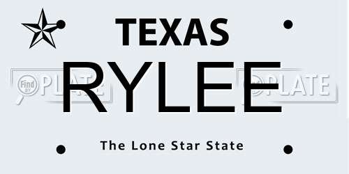 RYLEE Texas License Plate