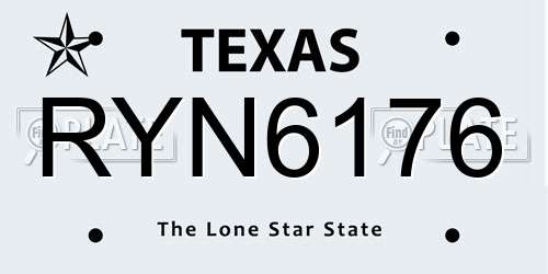 RYN6176 Texas License Plate