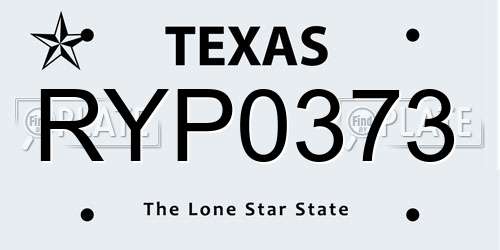 RYP0373 Texas License Plate