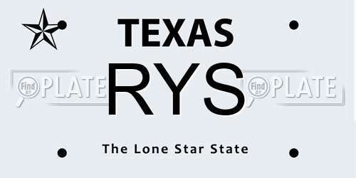 RYS Texas License Plate