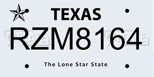 RZM8164 Texas License Plate