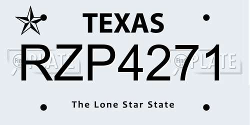 RZP4271 Texas License Plate