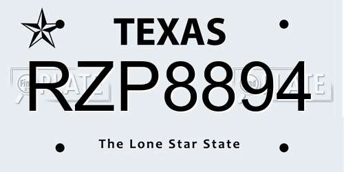 RZP8894 Texas License Plate