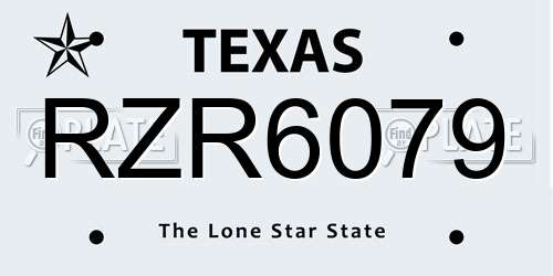 RZR6079 Texas License Plate