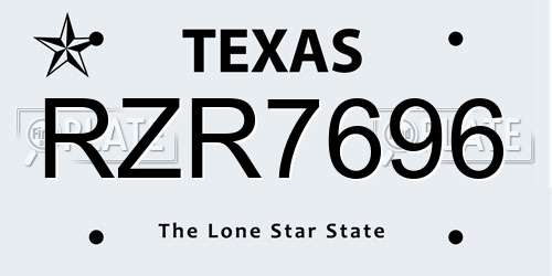 RZR7696 Texas License Plate