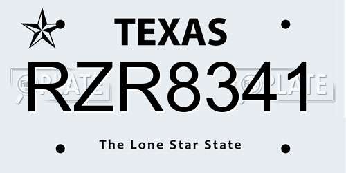 RZR8341 Texas License Plate