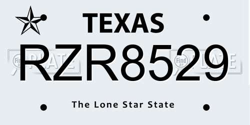 RZR8529 Texas License Plate