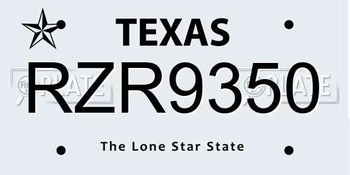 RZR9350 Texas License Plate