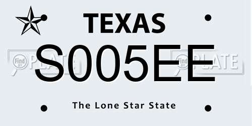 S005EE Texas License Plate