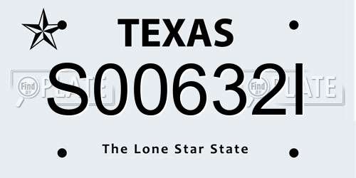 S00632I Texas License Plate