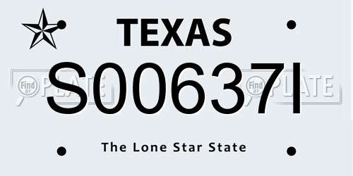 S00637I Texas License Plate