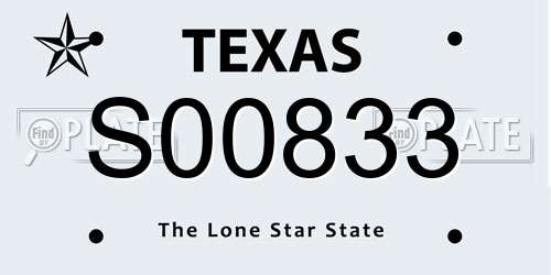 S00833 Texas License Plate