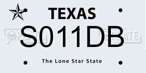 S011DB Texas License Plate