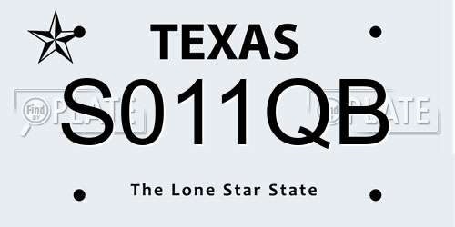 S011QB Texas License Plate