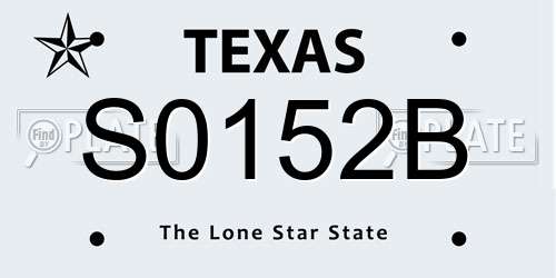 S0152B Texas License Plate