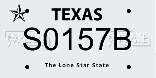 S0157B Texas License Plate