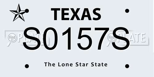 S0157S Texas License Plate
