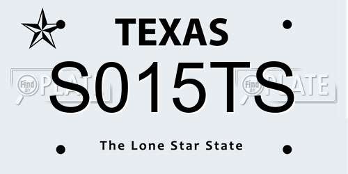 S015TS Texas License Plate