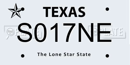 S017NE Texas License Plate