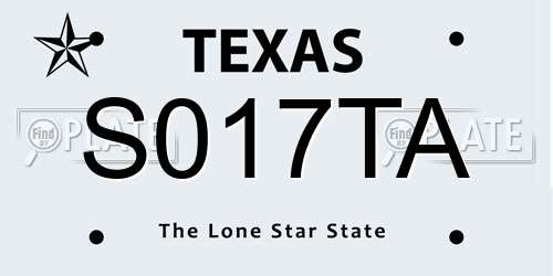 S017TA Texas License Plate