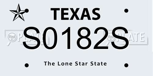S0182S Texas License Plate