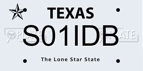 S01IDB Texas License Plate