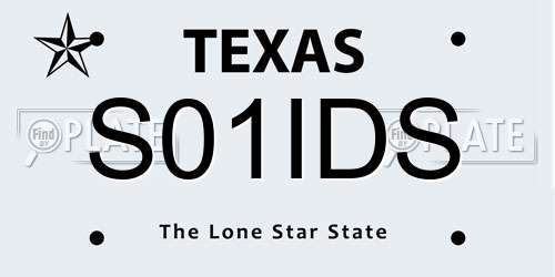 S01IDS Texas License Plate