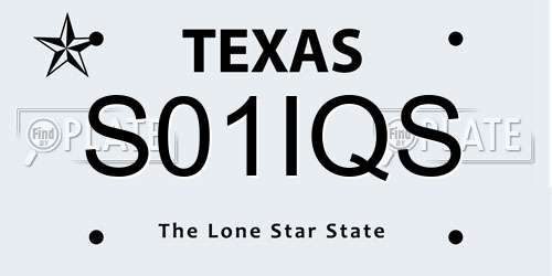S01IQS Texas License Plate