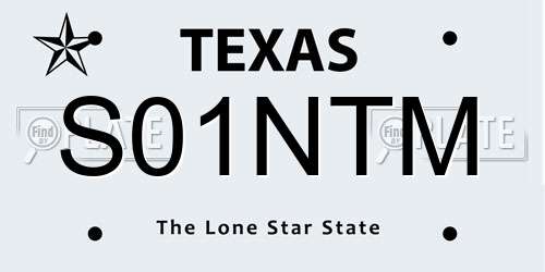 S01NTM Texas License Plate