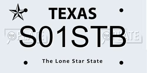 S01STB Texas License Plate
