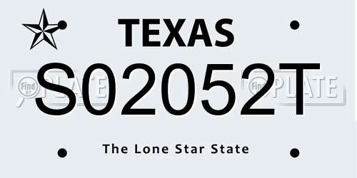 S02052T Texas License Plate