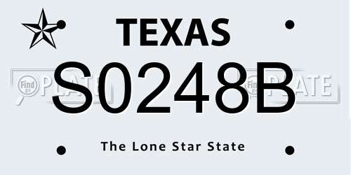 S0248B Texas License Plate