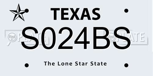 S024BS Texas License Plate