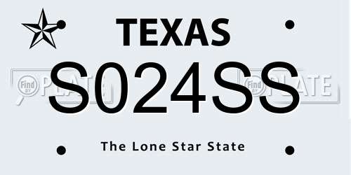 S024SS Texas License Plate