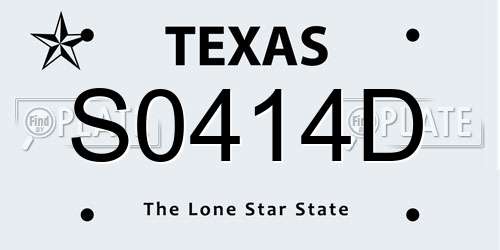 S0414D Texas License Plate
